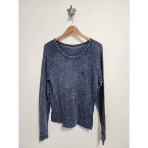 Obey Propaganda blue logo long sleeve knit shirt M